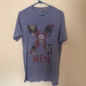 X-Men Marvel Soft Blue Vintage Feel T-Shirt Wolverine Classic 90s Style
